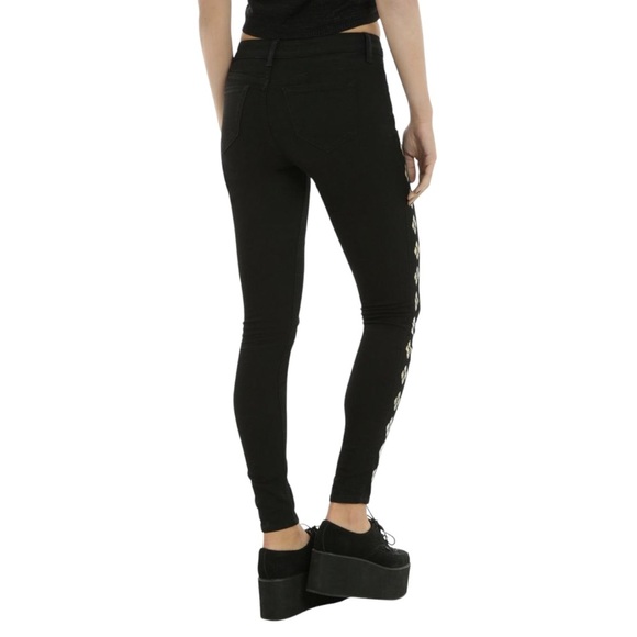 DC Comics Suicide Squad Harley Quinn Black Skinny Jeans Hot Topic Size 1 - Picture 2 of 14